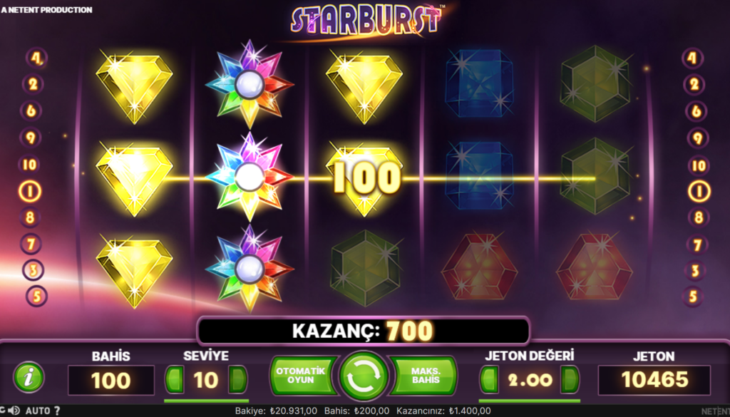 En Sevilen Casino Slot Oyunu Starburst İncelemesi