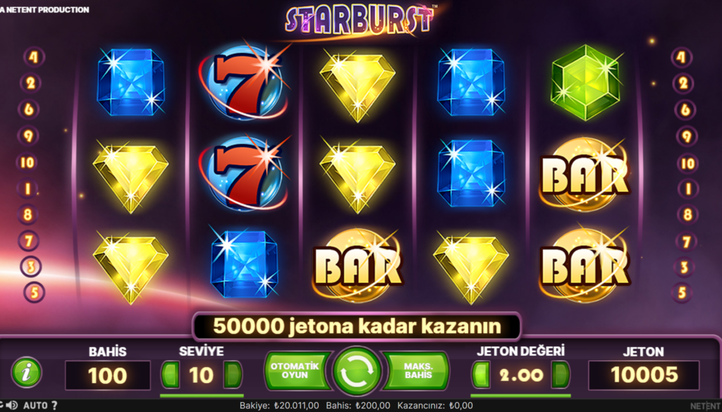 Ücretsiz Starburst Slot Oyna