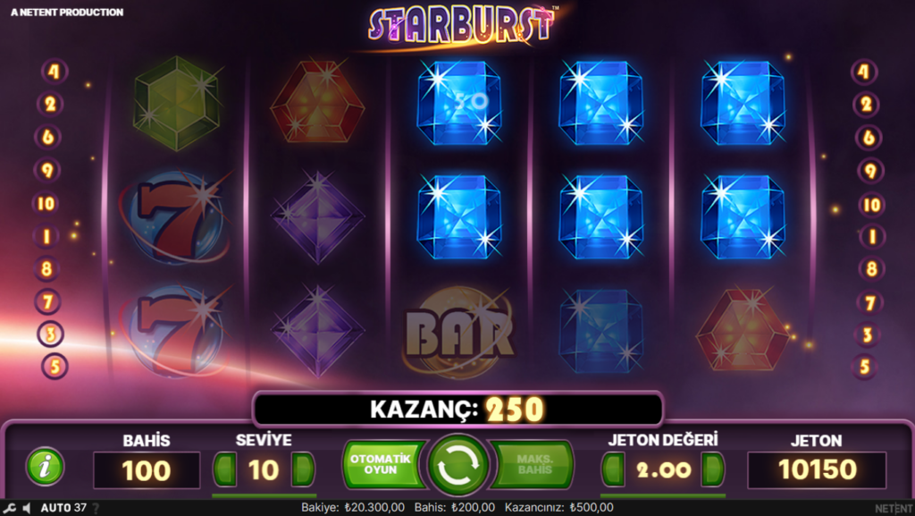 Starburst Slot Oyunu Oynanışı