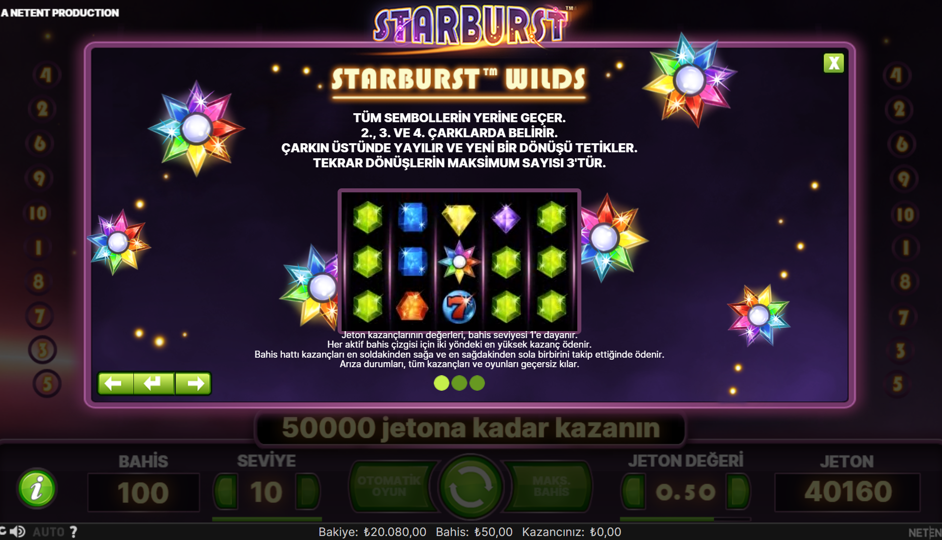 Bedava Starburst Slot Oyununu Oyna