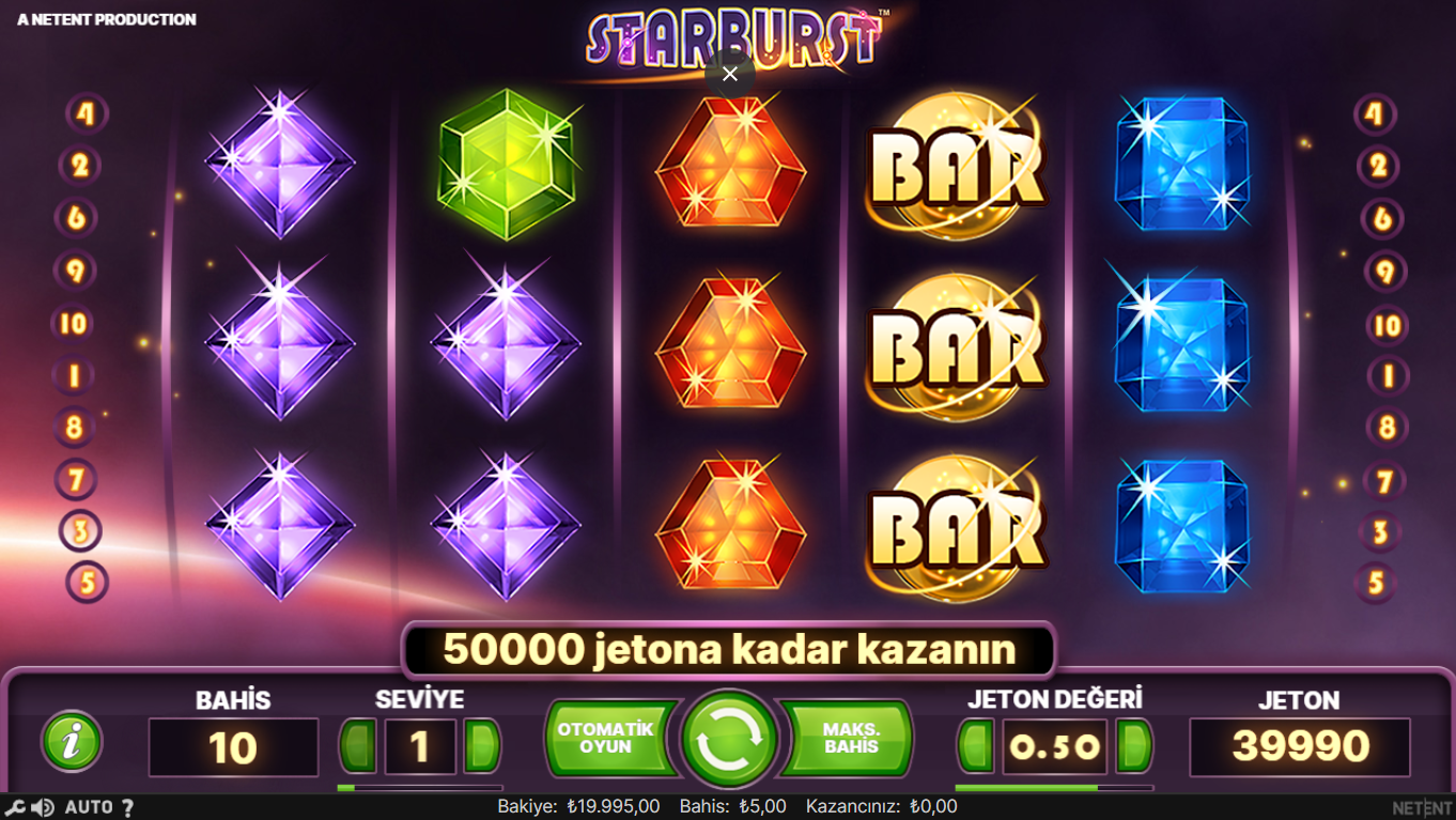 Çarpanlı Slot Oyunları Starburst