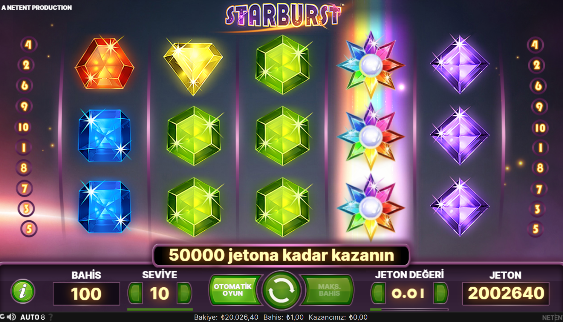 Starburst Bonus Bilgileri