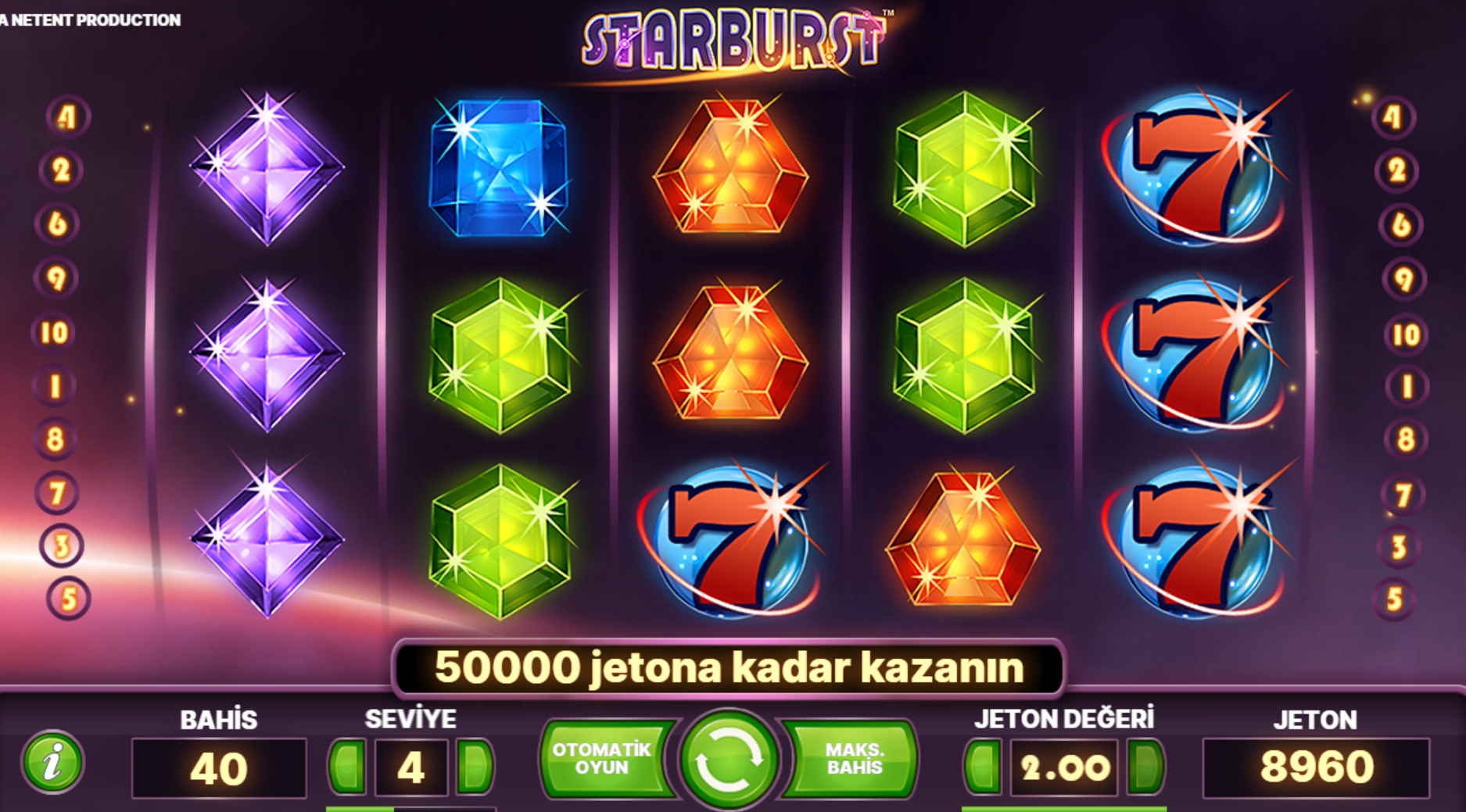 Starburst Maksimum Bahis Değeri Kaçtır?