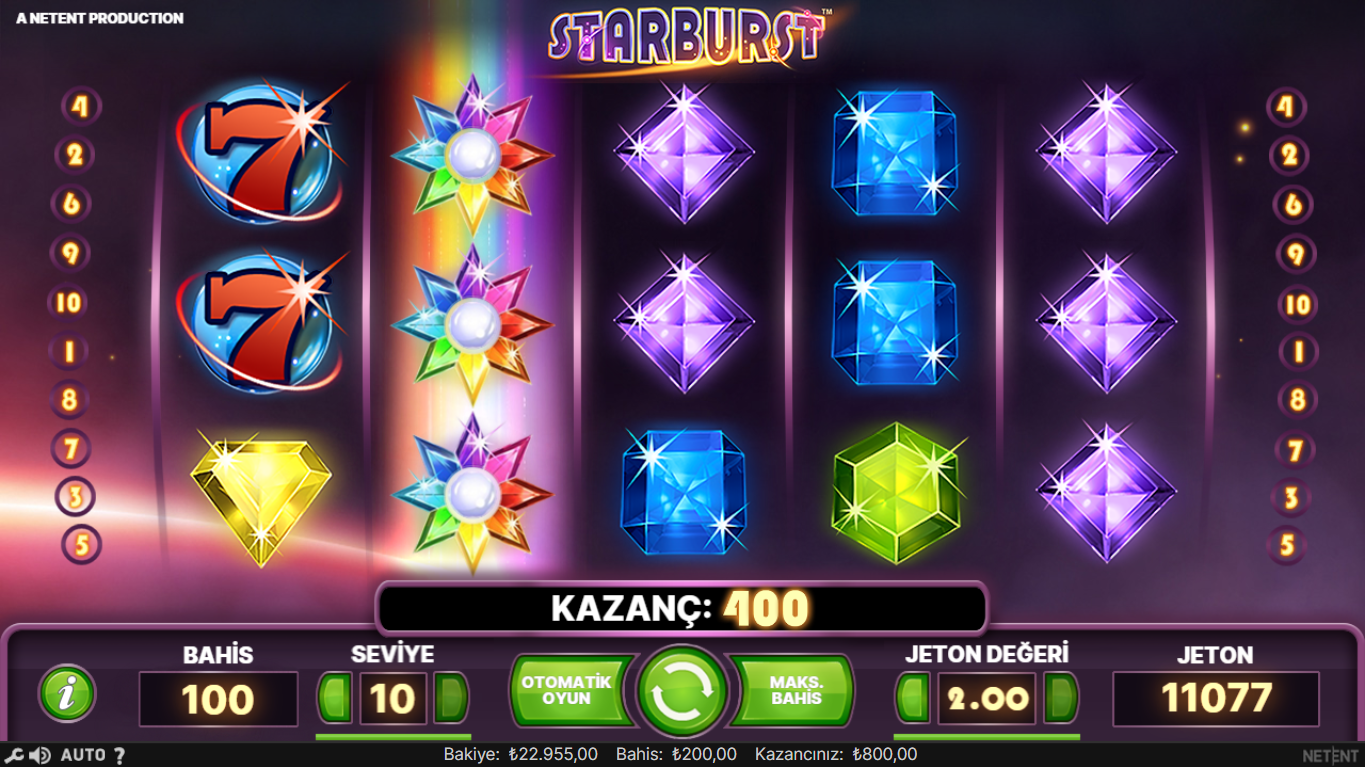 Starburst Oyununda Çevrim Şartları