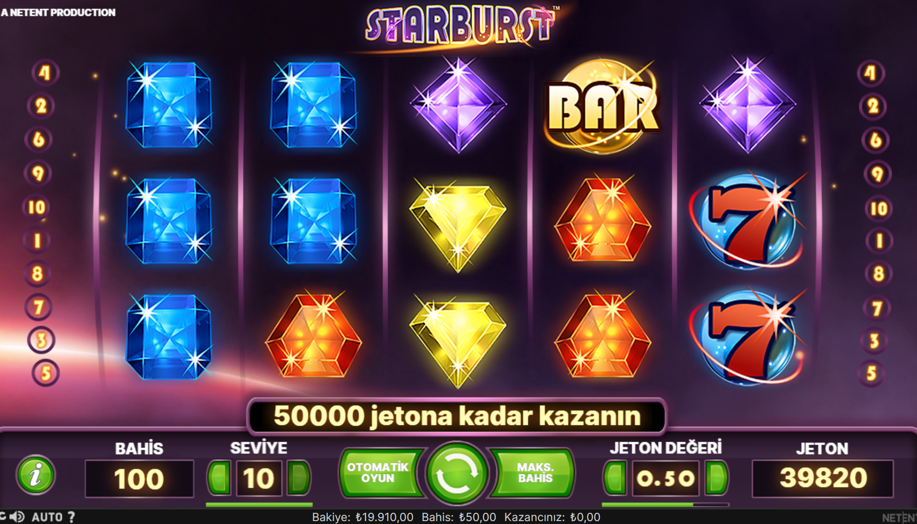 Starburst Özel Bonus