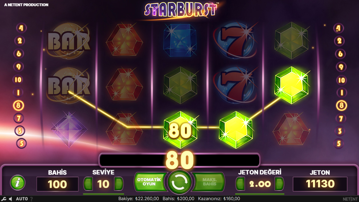 Starburst Slot Oyunu Oynanışı